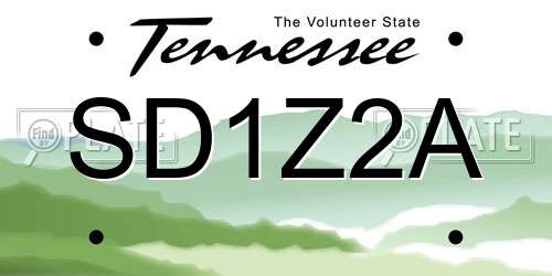 SD1Z2A Tennessee License Plate