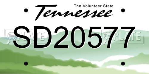 SD20577 Tennessee License Plate