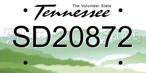 SD20872 Tennessee License Plate