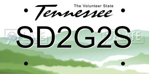 SD2G2S Tennessee License Plate