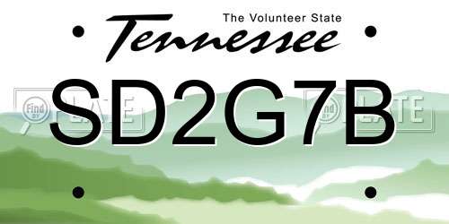 SD2G7B Tennessee License Plate
