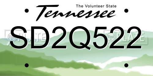 SD2Q522 Tennessee License Plate