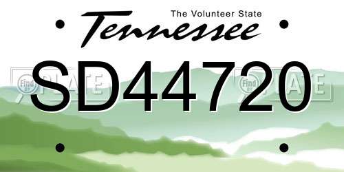 SD44720 Tennessee License Plate