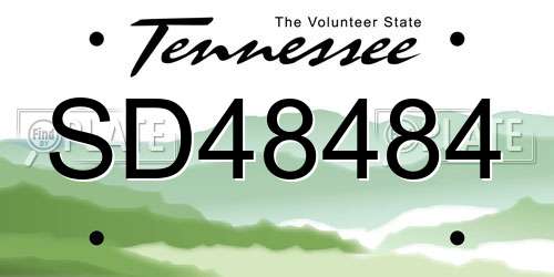 SD48484 Tennessee License Plate