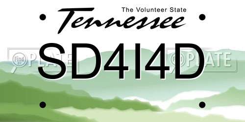 SD4I4D Tennessee License Plate