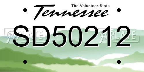 SD50212 Tennessee License Plate