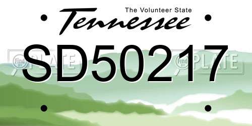 SD50217 Tennessee License Plate