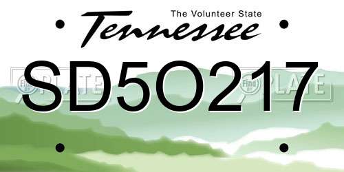 SD5O217 Tennessee License Plate