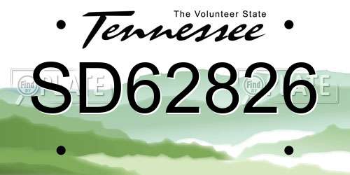 SD62826 Tennessee License Plate