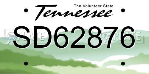 SD62876 Tennessee License Plate