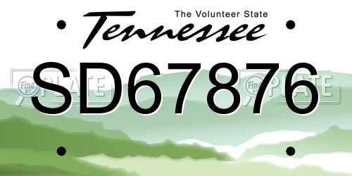 SD67876 Tennessee License Plate