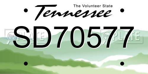 SD70577 Tennessee License Plate