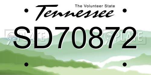 SD70872 Tennessee License Plate