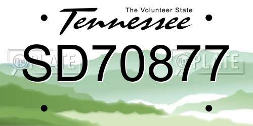 SD70877 Tennessee License Plate