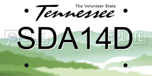 SDA14D Tennessee License Plate