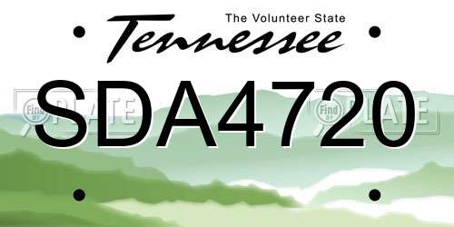 SDA4720 Tennessee License Plate