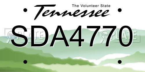 SDA4770 Tennessee License Plate
