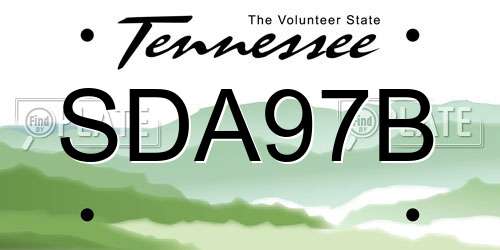 SDA97B Tennessee License Plate
