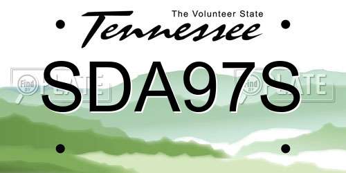 SDA97S Tennessee License Plate