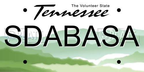 SDABASA Tennessee License Plate