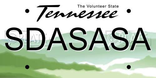 SDASASA Tennessee License Plate