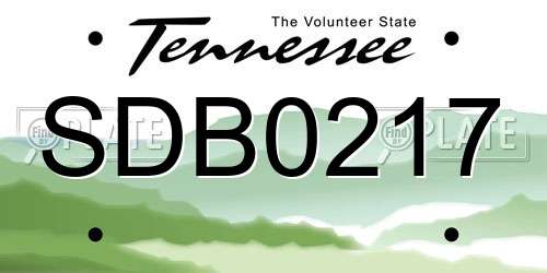 SDB0217 Tennessee License Plate