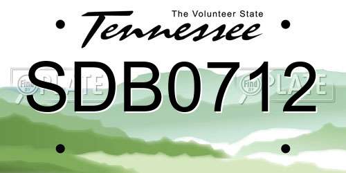 SDB0712 Tennessee License Plate
