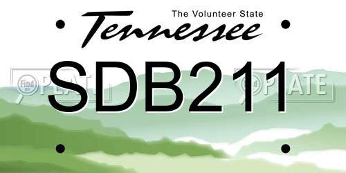 SDB211 Tennessee License Plate