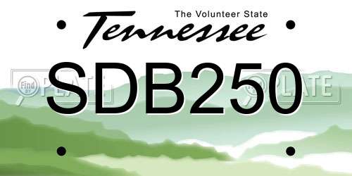 SDB250 Tennessee License Plate