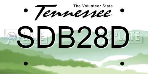 SDB28D Tennessee License Plate
