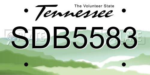 SDB5583 Tennessee License Plate