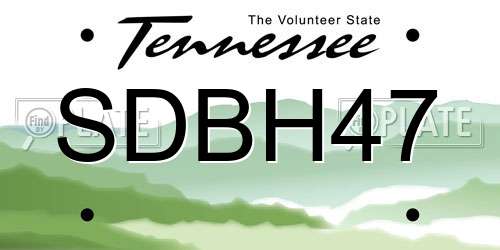 SDBH47 Tennessee License Plate
