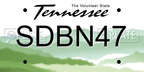 SDBN47 Tennessee License Plate