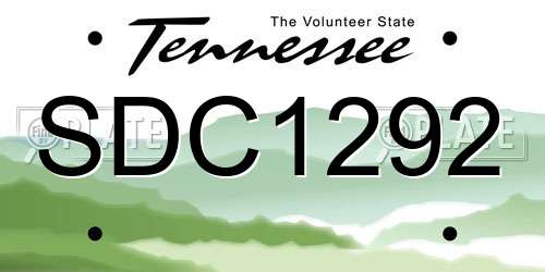 SDC1292 Tennessee License Plate