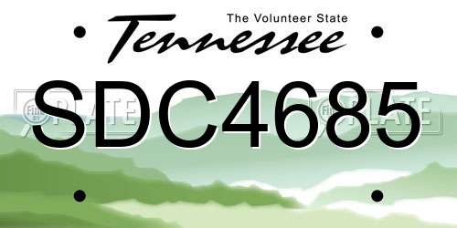 SDC4685 Tennessee License Plate