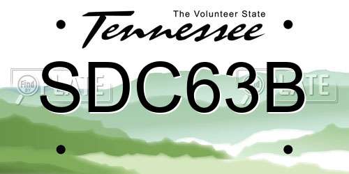 SDC63B Tennessee License Plate