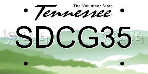 SDCG35 Tennessee License Plate