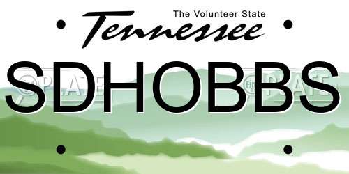 SDHOBBS Tennessee License Plate