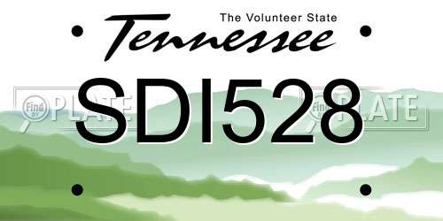 SDI528 Tennessee License Plate
