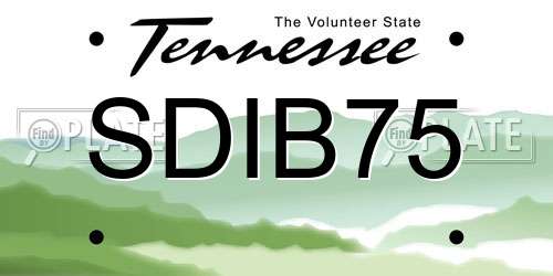 SDIB75 Tennessee License Plate
