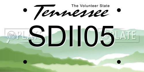SDII05 Tennessee License Plate
