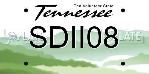 SDII08 Tennessee License Plate