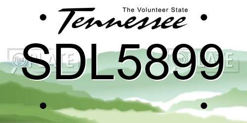 SDL5899 Tennessee License Plate
