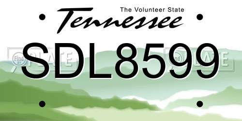 SDL8599 Tennessee License Plate