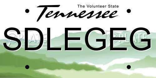 SDLEGEG Tennessee License Plate