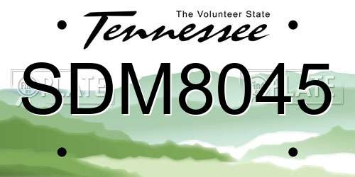 SDM8045 Tennessee License Plate