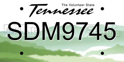 SDM9745 Tennessee License Plate