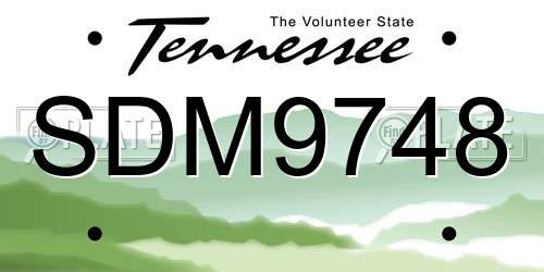 SDM9748 Tennessee License Plate