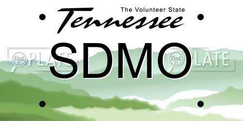 SDMO Tennessee License Plate