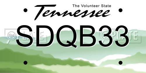 SDQB33 Tennessee License Plate